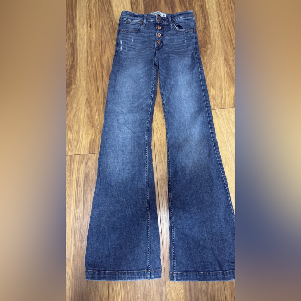 abercrombie wide leg flare high rise 4r